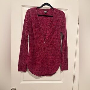 Ultra Flirt Women's V-Neck Sweater - Deep Pink